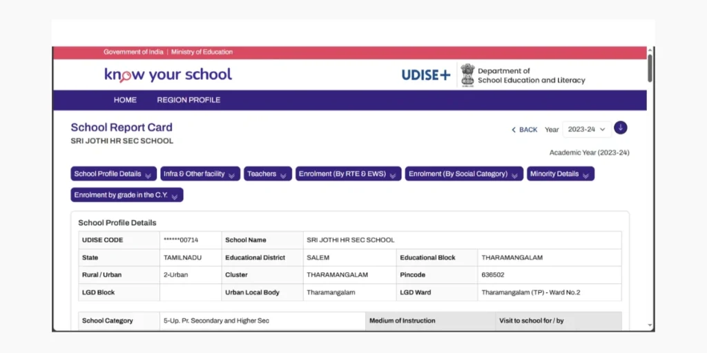 know your school report